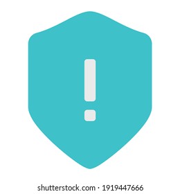 icon shield warning condition using flat style and blue color dominate