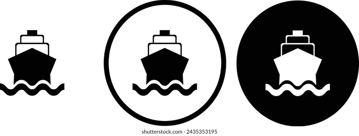 icon ship black outline for web site design 
and mobile dark mode apps 
Vector illustration on a white background