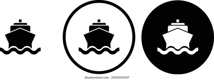 icon ship black outline for web site design 
and mobile dark mode apps 
Vector illustration on a white background