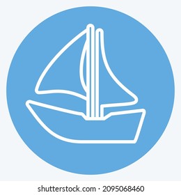 Icon Ship I - Blue Eyes Style - Simple illustration,Editable stroke,Design template vector, Good for prints, posters, advertisements, announcements, info graphics, etc.