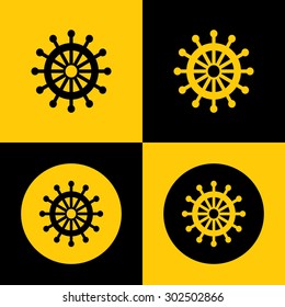 Icon of Ship Wheel For Mobile & Web. Eps-10.