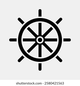 Icon ship wheel. Traditional tattoo elements. Icon in glyph style.