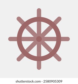 Icon ship wheel. Traditional tattoo elements. Icon in flat style.