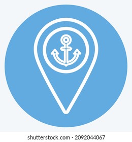 Icon Shipping Location - Blue Eyes Style - Simple illustration,Editable stroke,Design template vector, Good for prints, posters, advertisements, announcements, info graphics, etc.