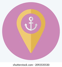 Ubicación de envío de iconos - Estilo plano - Ilustración simple,Acto editable,Vector de plantillas de diseño, Buena para impresiones, carteles, anuncios, anuncios, gráficos de información, etc.