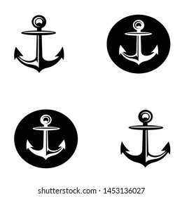 icon of the ship's anchor design logo set