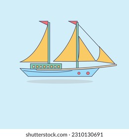 Icon ships. Modern color style, sea vessel. Icons Ships Vector illustration.