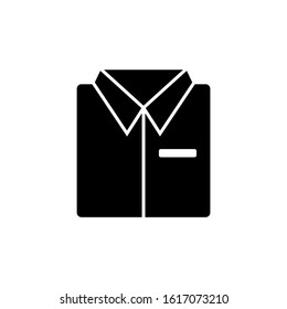 Icon of Shirt, Clothes, dress black flat shape design isolated on white background