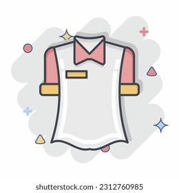 Icon Shirt. related to Hawaii symbol. comic style. simple design editable. vector