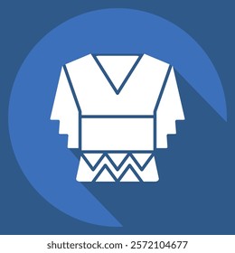 Icon Shirt. related to Native American symbol. long shadow style. design editable