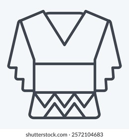 Icon Shirt. related to Native American symbol. line style. design editable