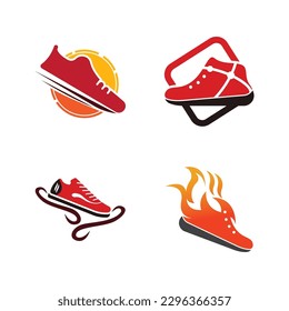 Icon shoe logo concept vector sneaker template shoes shop design