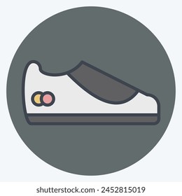 Icon Shoe. related to Tennis Sports symbol. color mate style. simple design illustration