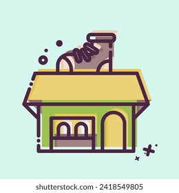 Icon Shoe Shop. related to Shoemaker symbol. MBE style. simple design editable. simple illustration