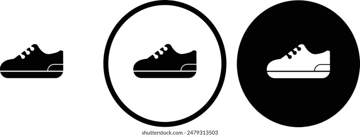 Icon Schuhe Schwarze Kontur für Website Design 
und mobile App im Dunkelmodus 
Vektorillustration auf weißem Hintergrund