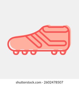 Icon shoes. Football and soccer elements. Icon in two tone style.