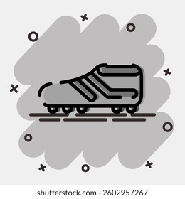 Icon shoes. Football and soccer elements. Icon in comic style.