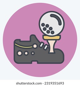 Icon Shoes. related to Golf symbol. color mate style. simple design editable. simple illustration