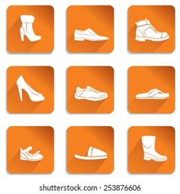 icon shoes set vector illustration
