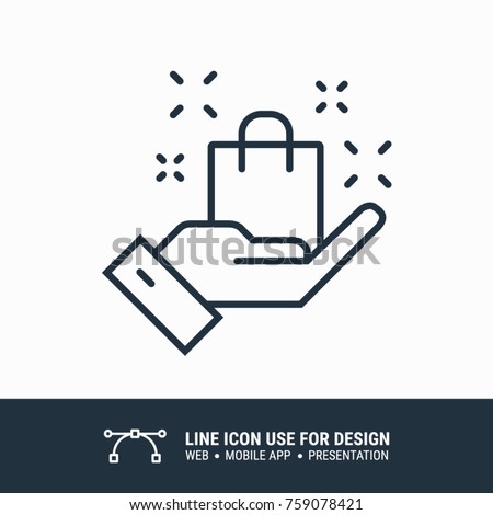 Icon shooping hand graphic design single icon vector illustration