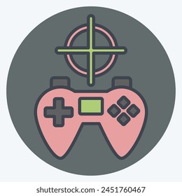 Icon Shooting. related to Online Game symbol. color mate style. simple design illustration