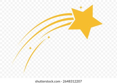 Icon of a shooting star . Abstract silhouette of shooting star.  eps 10