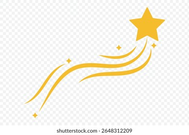 Icon of a shooting star . Abstract silhouette of shooting star.  eps 10