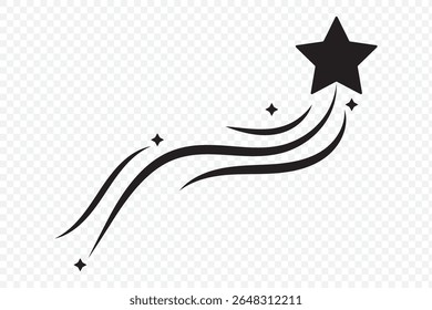 Icon of a shooting star . Abstract silhouette of shooting star.  eps 10