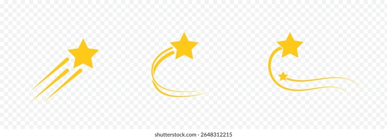 Icon of a shooting star . Abstract silhouette of shooting star.  eps 10
