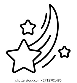 Symbol eines in die Atmosphäre fallenden Shooting Stars oder Meteors
