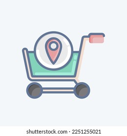 Icon Shop Location. related to Online Store symbol. doodle style. simple illustration. shop