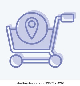 Icon Shop Location. related to Online Store symbol. two tone style. simple illustration. shop