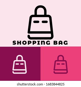 icon shoping bag with style line