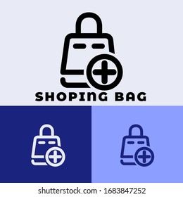 icon shoping bag with style line