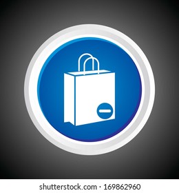 Icon of Shopping bag On Button. Eps-10.