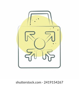 Icon Shopping Bag. related to Hipster symbol. Color Spot Style. simple design editable. simple illustration