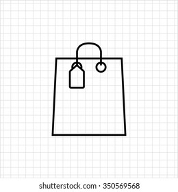 Icon of shopping bag with tag