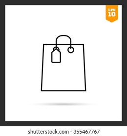 Icon of shopping bag with tag