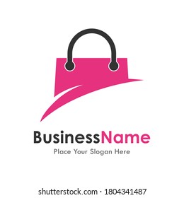 Icon shopping bag vector logo template. Suitable for business, web and art
