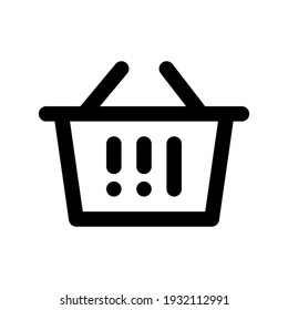 Icon Shopping Basket With Style Outline