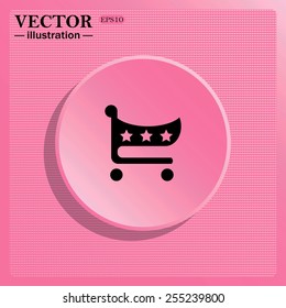 icon shopping basket , vector illustration, EPS 10