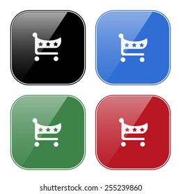icon shopping basket , vector illustration, EPS 10