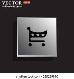 icon shopping basket , vector illustration, EPS 10