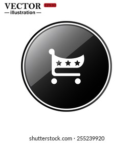 icon shopping basket , vector illustration, EPS 10