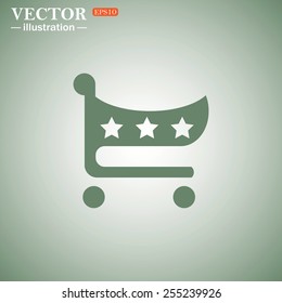 icon shopping basket , vector illustration, EPS 10