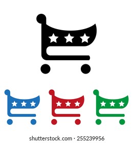 icon shopping basket , vector illustration, EPS 10