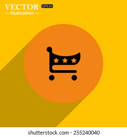 icon shopping basket , vector illustration, EPS 10