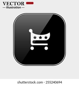 icon shopping basket , vector illustration, EPS 10