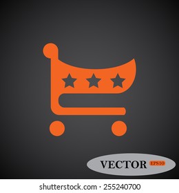 icon shopping basket , vector illustration, EPS 10