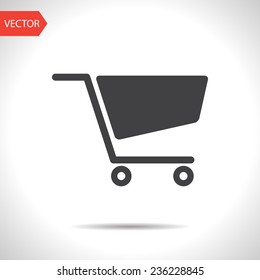 icon of shopping cart. Shopping flat vector icon